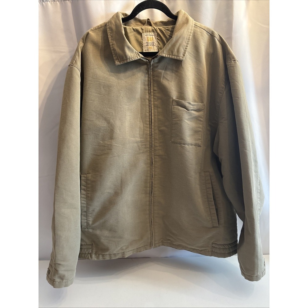 VTG Gap Bomber Jacket‎ Men's SZ XXL Cotton Tan Pockets Cotton Lined